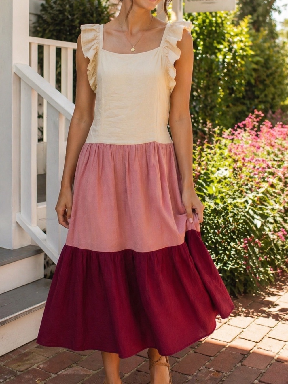 Free the Roses Gauze Tiered Maxi Dress – XS